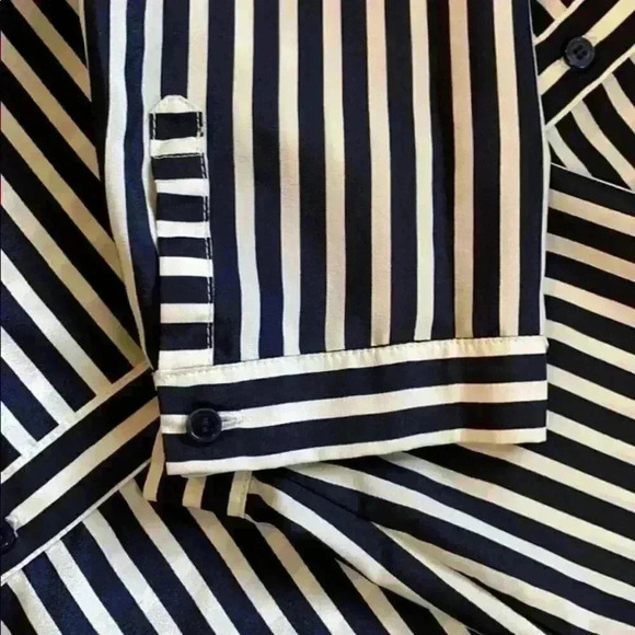 The Limited Blue, White Striped Button Up Blouse Size Small - Picture 3 of 7